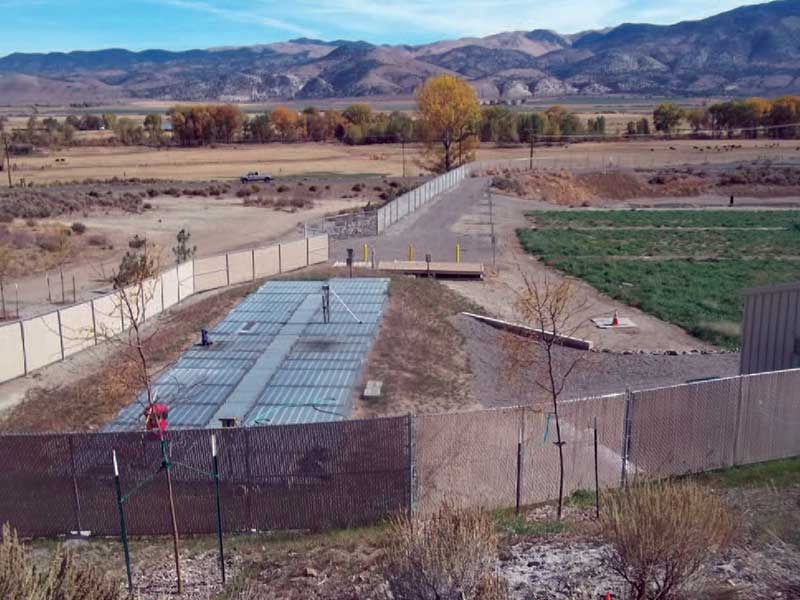 Elevated view of the final wastewater treatment system